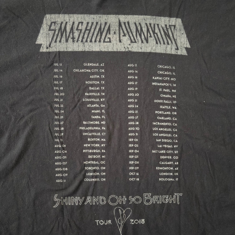 Smashing Pumpkins Shiny and Oh So Bright 2018 Tour T-Shirt Black XL Concert Tee - Picture 6 of 8